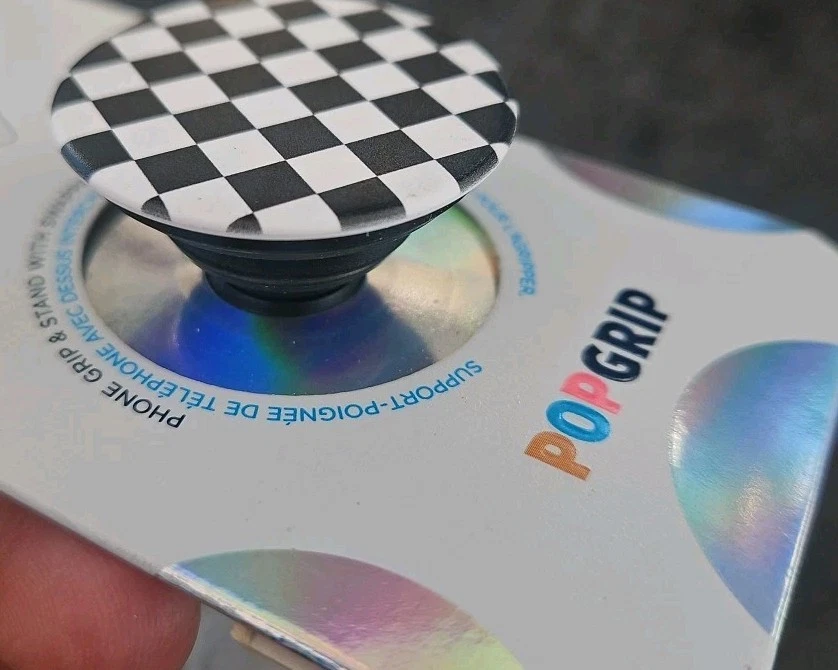 2xPopSockets - PopGrip Cell Phone Grip and Stand - Blue Nebula And Black Checker - Image 3 of 4
