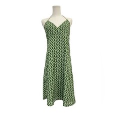 New Ann Taylor LOFT Green Crochet Knit Halter Mini Dress 8 y2k