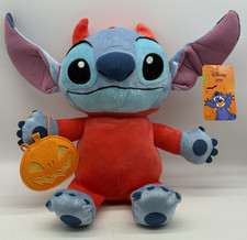 Disney Stitch Devil Halloween Costume Holding Pumpkin Plush 11"