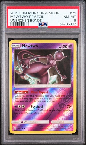 Mewtwo graded PSA 8 for sale on eBay