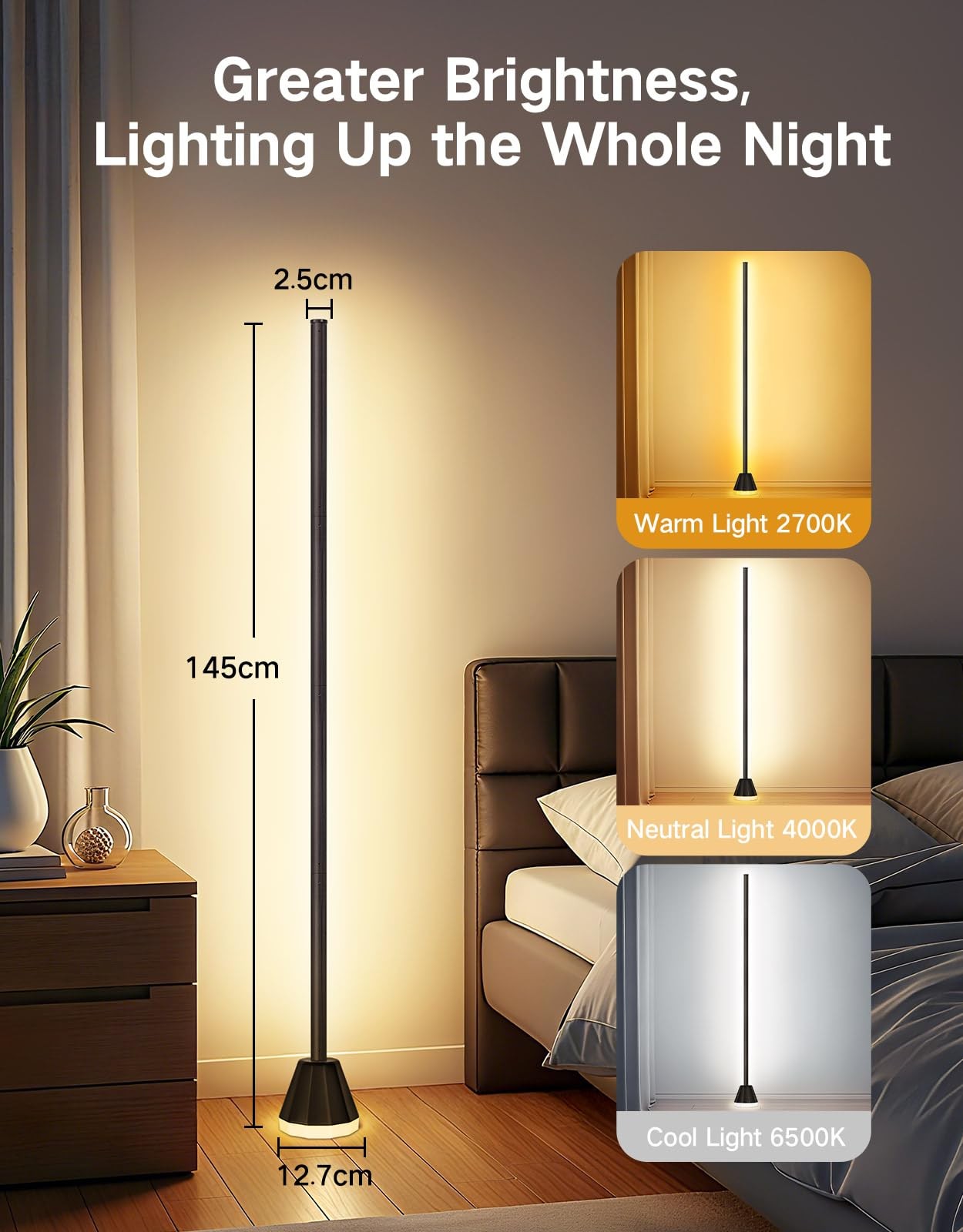 Piantana LED Dimmerabile RGBCW - Luce d'Atmosfera Smart e Relax - 4