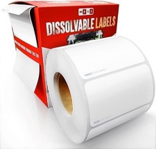 MESS Dissolvable Food Labels - Blank White - 500/Roll - 1 x 2 in