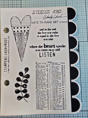 Stamper's Anonymous Studio 490 Love To Make Art SCS029 Wendy Vecchi Stempel