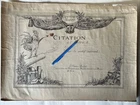 France Diploma Citation WW1 Marine Gunners Original Pen Drawing