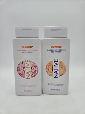 Native Dunkin Limited Ed Strawberry Frosted and Blueberry Cobbler Body Wash Set