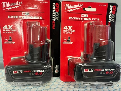 #ad #ad 2 PCS MіІwaukеe 48 11 2460 M12 12V RED LITHIUM XC 6.0 Extended Capacity Battery $73.99