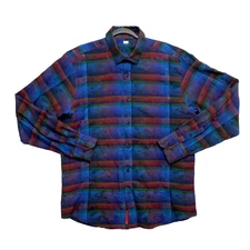 Visconti Black Shirt Mens XL Multicolor Long Sleeve All Over Print Button Up