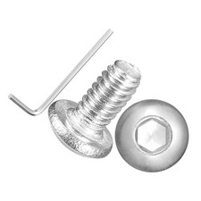 50Pcs Button Head Socket Cap Screws 2-56x3/16" Stainless Steel Silver
