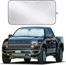 Truck Windshield Sun Shade with Storage Pouch  Reflective 240T Material Su