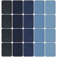 Denim Iron on Patches for Jeans from 3.75" X 4.9", 5Color, 20 PCS