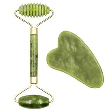 Jade Roller and Gua Sha Set - Guasha Tool for Face - Skin Care Gift Set