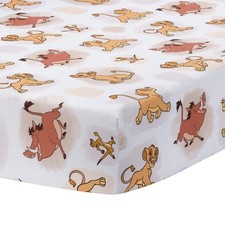 Lambs Ivy Disney Baby Lion King Safari Fitted Crib Sheet - White