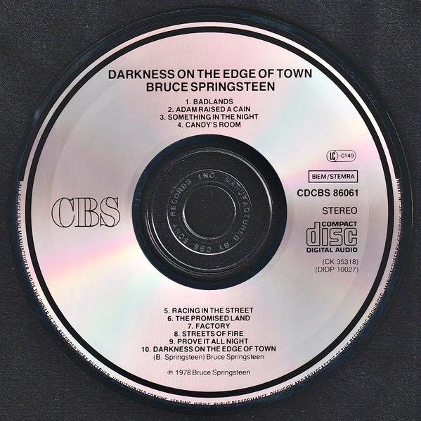 (40) Bruce Springsteen – 'Darkness On The Edge Of Town'- Pre-Barcode 1987 CD-New - Image 3 of 3