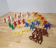 Lot Of Vintage Plastic - Horses, Cowboys Indians Civil War - MCP Marx Tim-Mee 36