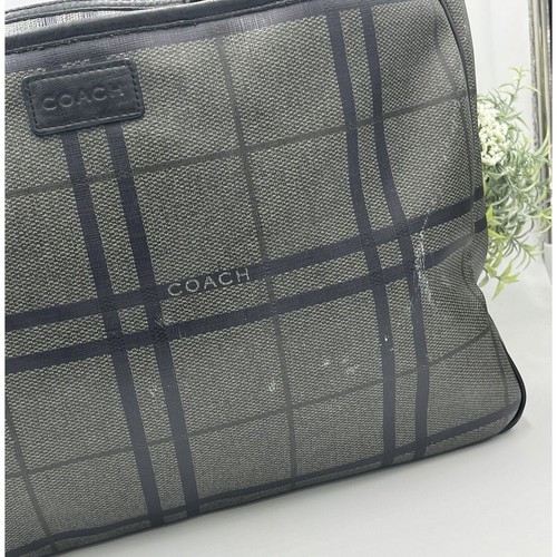 COACH F71072 Gray Black Tattersall Metropolitan Tote Messenger Briefcase Bag - Picture 2 of 14