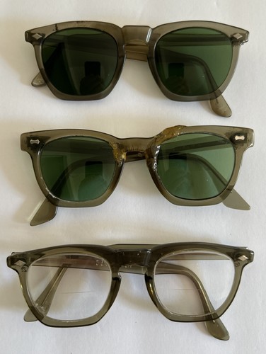 Lote de gafas de seguridad vintage de Estados Unidos (3) ámbar transparente ~ cruz