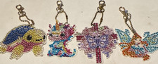 Handmade Beaded Keychains Set Turtle Unicorn Snowflake Dragon Multicolor