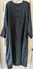 VTG NEIMAN MARCUS LOUNGE ZIP ROBE WOMENS L 100 SILK ASIAN INSPIRED