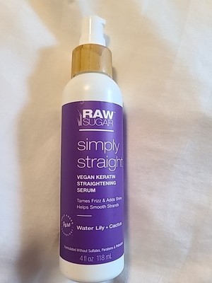 Raw Sugar Simply Straight Vegan Keratin Straightening Serum 4 Fl Oz