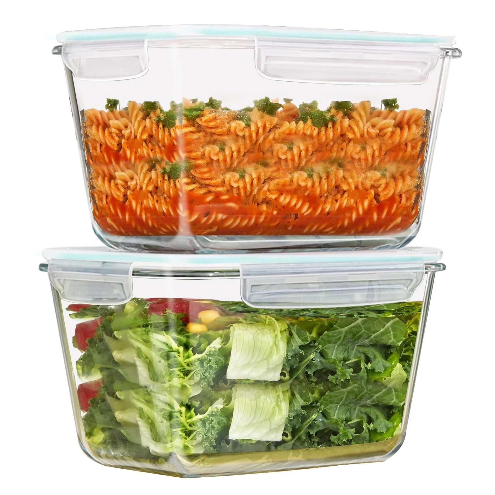 88Oz 2 Pcs Large Glass Food Storage Containers Family Size Set Baking Contain...