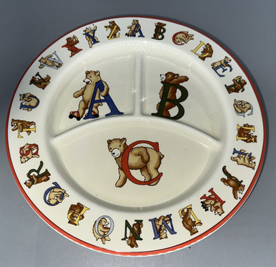 Vintage Tiffany & Co Alphabet Bears Japan 1994 Divided Child's Ceramic Plate