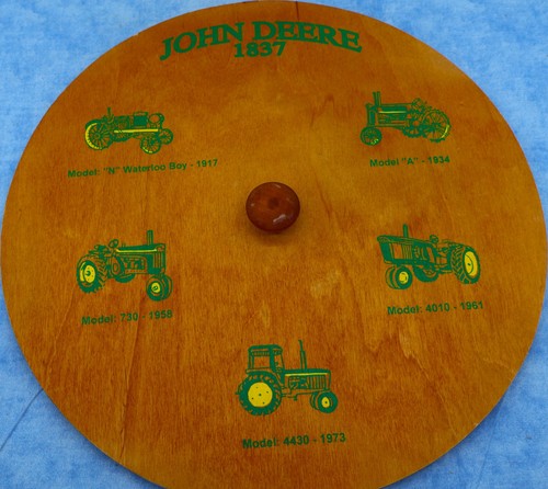 John Deere 1837 Wooden Basket Lid 13” Round Tractor Graphic Carnation Basket Co