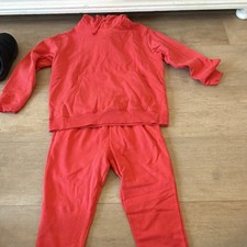 adidas Red Cotton Women's Tracksuit Set L, Sweatshirt  Pants, Drawstring