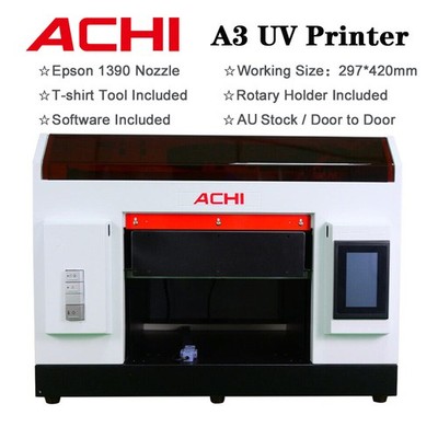 AU A3 UV Printer White Ink Cycle Embossed Print for Glass Phone Case Wood Metal