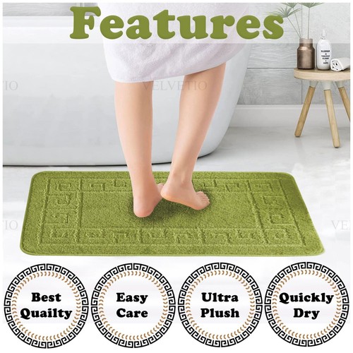 MEMORY LOOP BATH MAT SET PEDESTAL NON SLIP SUPER SOFT TOILET BATHROOM RUG 2PC - Picture 232 of 341