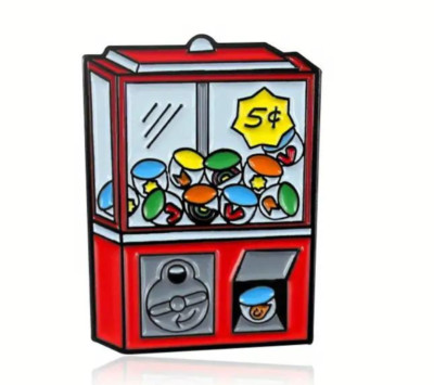 Retro Gumball Machine Enamel Pin - Cute Vintage Arcade