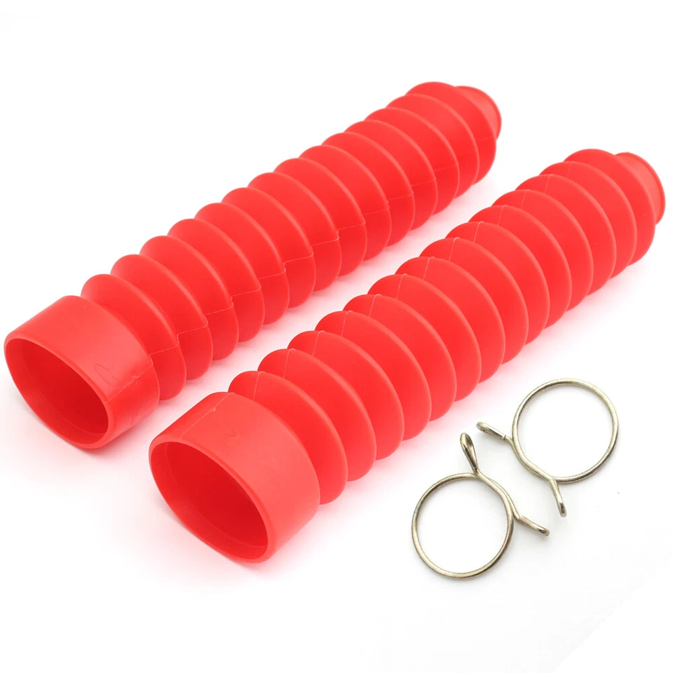 Красный передний галтовщик загрузки вилка амортизатор пыли бухта подходит для Harley Honda Suzuki - Изображение 2 из 4