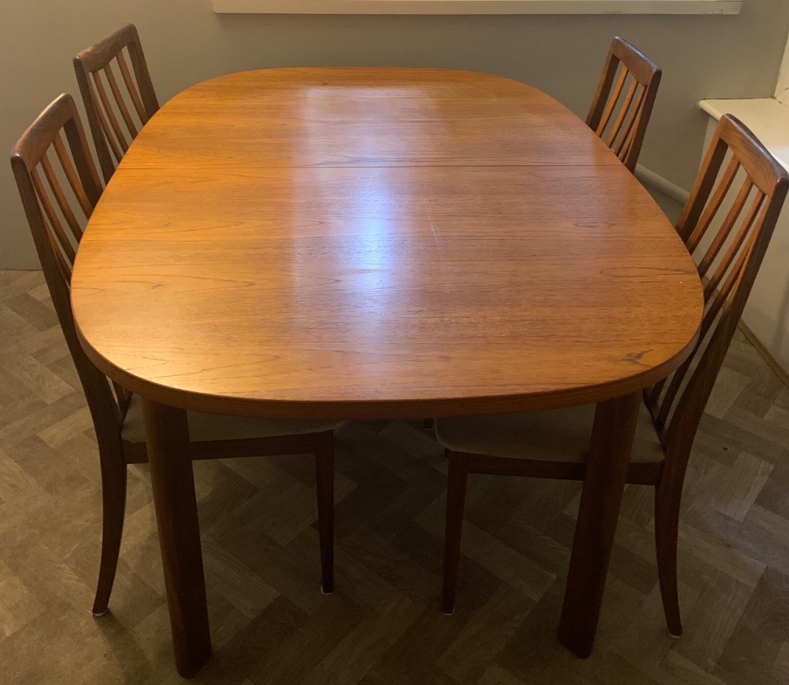 G plan teak extending dining table and 4 chairs COURIER eBay