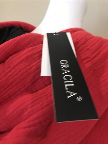 Cappotto lungo trapuntato vintage Gracila con cappuccio rosso taglia M nuovo con etichetta - Foto 4 di 4