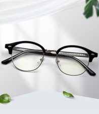 Vintage Round Eyebrow Eyeglass Frame Retro Light Business Carved Glasses Unisex