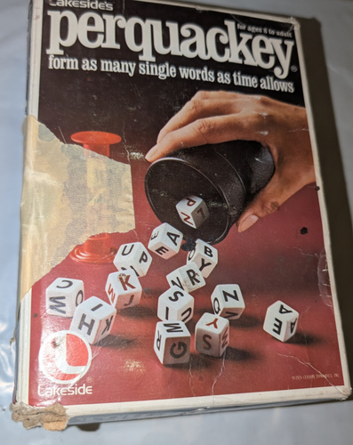 Vintage Perquackey Game Lakeside 1975 Complete Dice Word Game Alphabet Word Game - Picture 2 of 3