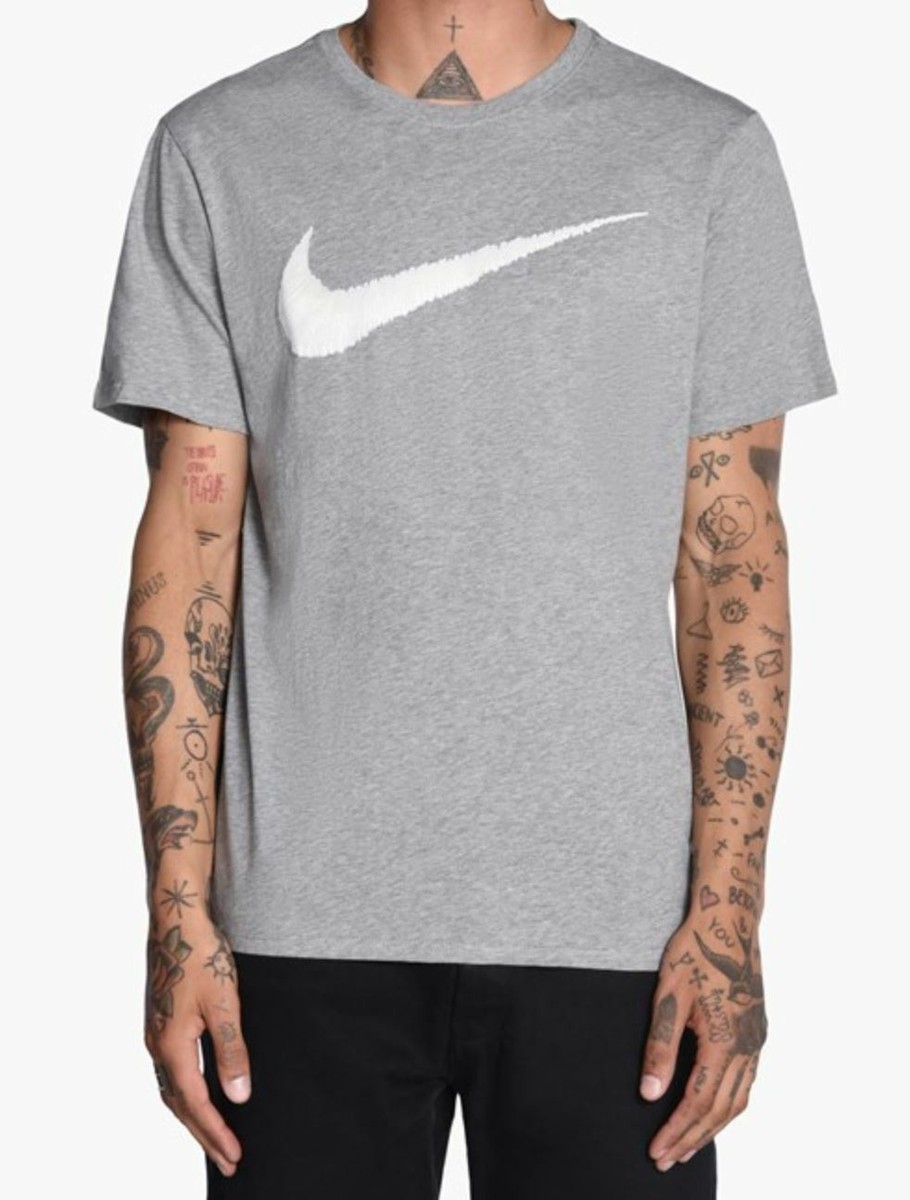 Nike Men's Hangtag Swoosh T-Shirt Grey Heather 707456 Size S