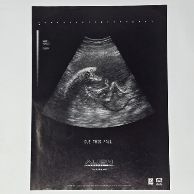 Affiche Publicitaire Originale Alien Resurrection Sur Sony PS1 - N'aie Pas Peur !