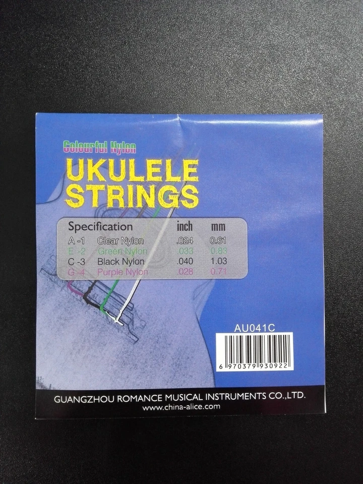 Alice AU041C Full Strings Set for Soprano,Concert,Tenor Ukuleles, Colorful Nylon - Image 3 of 4