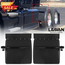 Quarter Fender 24"x24" For Semi Truck Black Poly Pair Freightliner Volvo VNL Set