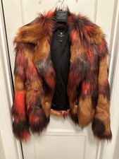 Marciano (guess) Faux Fur Orange Mash Up Jacket. Us 4. New