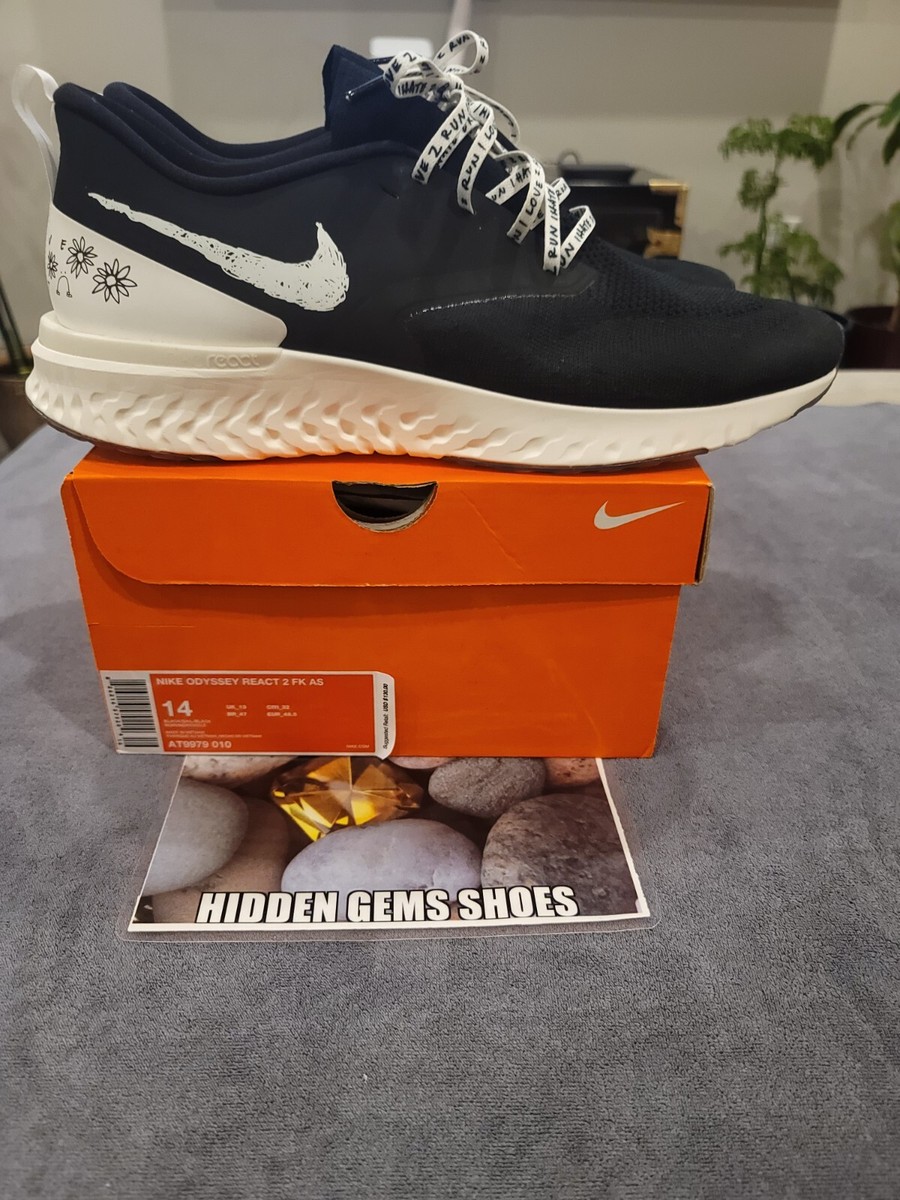 Nike Odyssey React 2 Flyknit Black Nathan Bell Doodles Mns 14/Wmns 15.5 BNIB | eBay