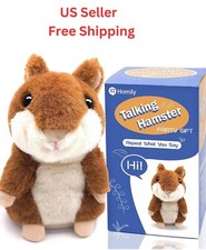 Homily Talking Hamster Repeats What You Say Plush Animal Toy Electronic Hamster