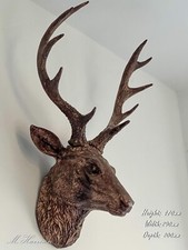 Brown Wall Mounted Stag Head Ornament Resin Home Decor Indoor Figure Art Gift