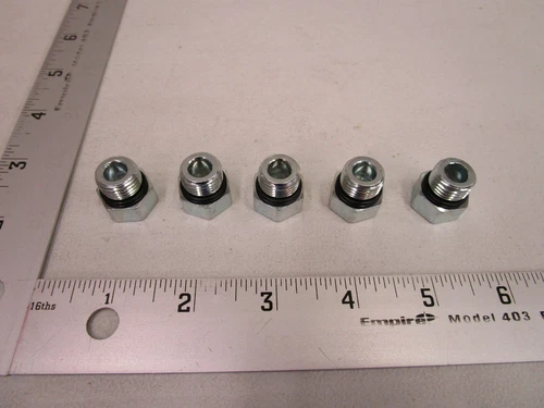 LOT OF 5 PARKER 6P50N-S, Hex Head Plug  Head 9/16-18 