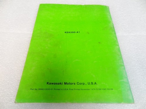 Kawasaki 99963-0032-01 Motorcycle Owner's & Service Manual KDX KDX250-A1 - Picture 3 of 5
