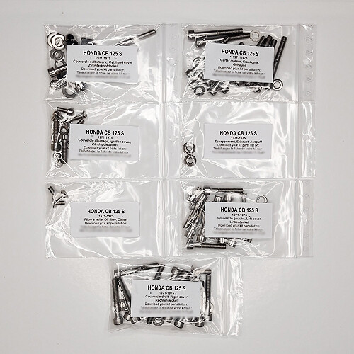 Kit visserie carter moteur Honda CB100 CL100 pour réfection