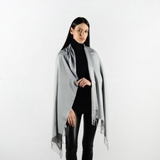 Sliver Grey Pashmina Scarf Shawl Hijab Wrap Evening Wedding Bridesmaid Stole