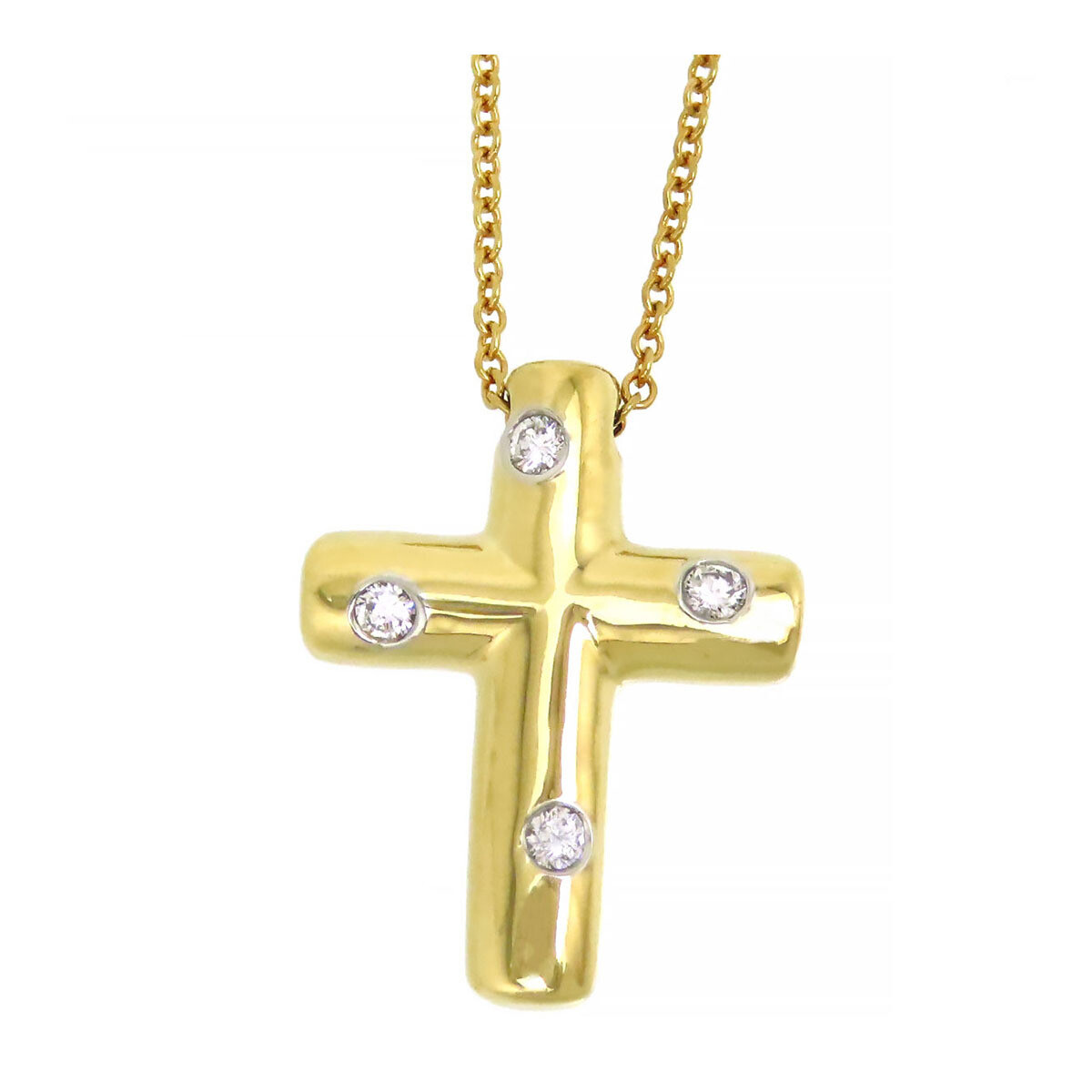 Tiffany & Co. Dots Cross Necklace 750 K18YG 453715 | eBay