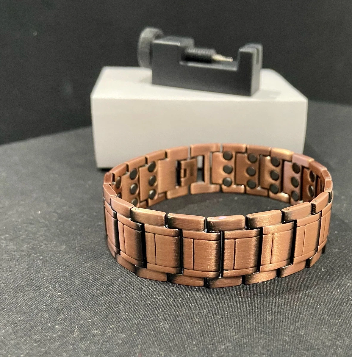Pure Copper Men's Magnetic 3 Row Strength Magnetic Bracelet  DIY Sizing Tool