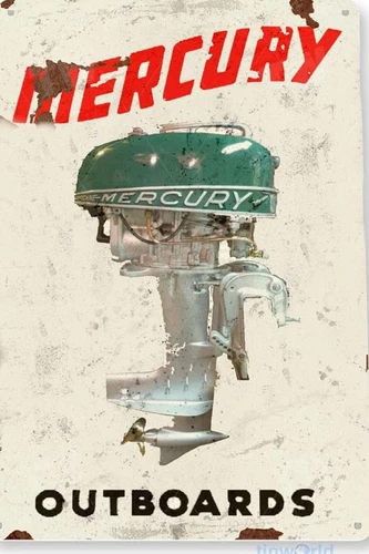 Mercury  Outboard Motors Tin Sign up to 12x 18" Vintage Advertising